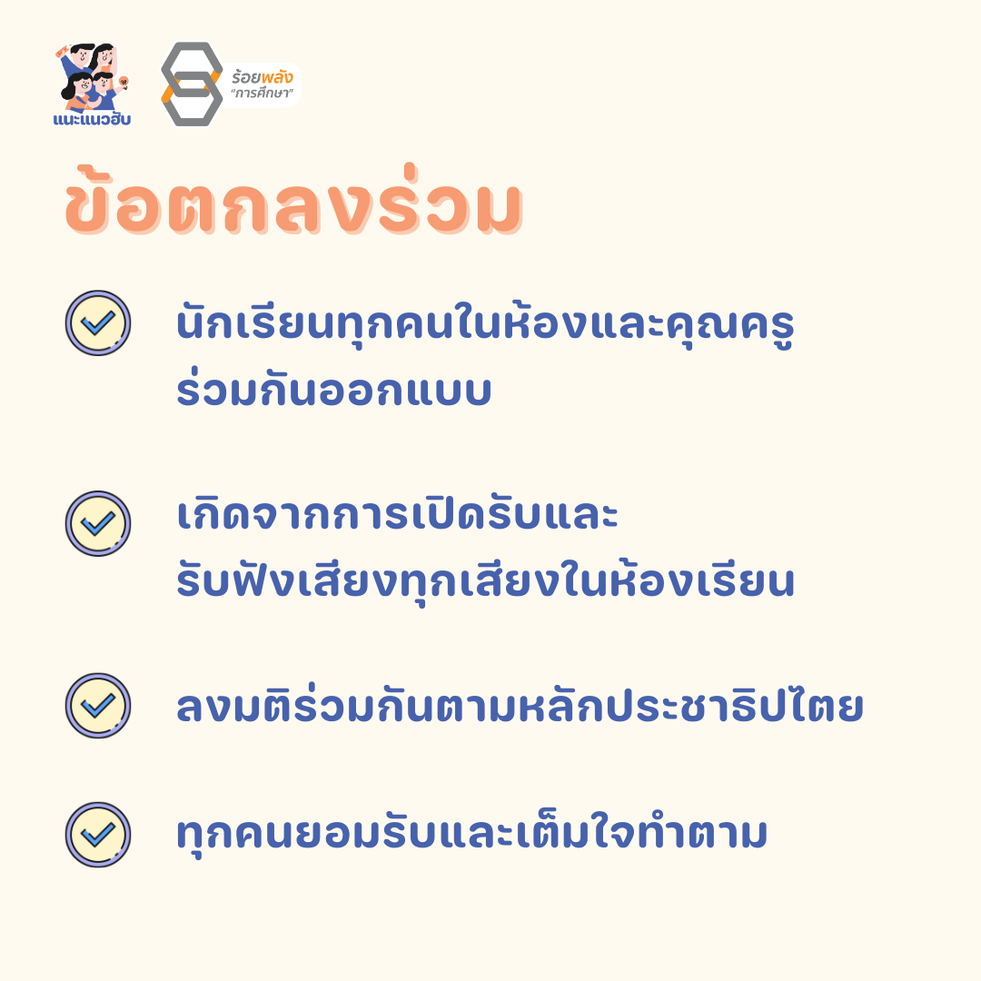 ข้อตกลงร่วม คือ กติกาหรือกฎสำหรับการอยู่ร่วมกัน
